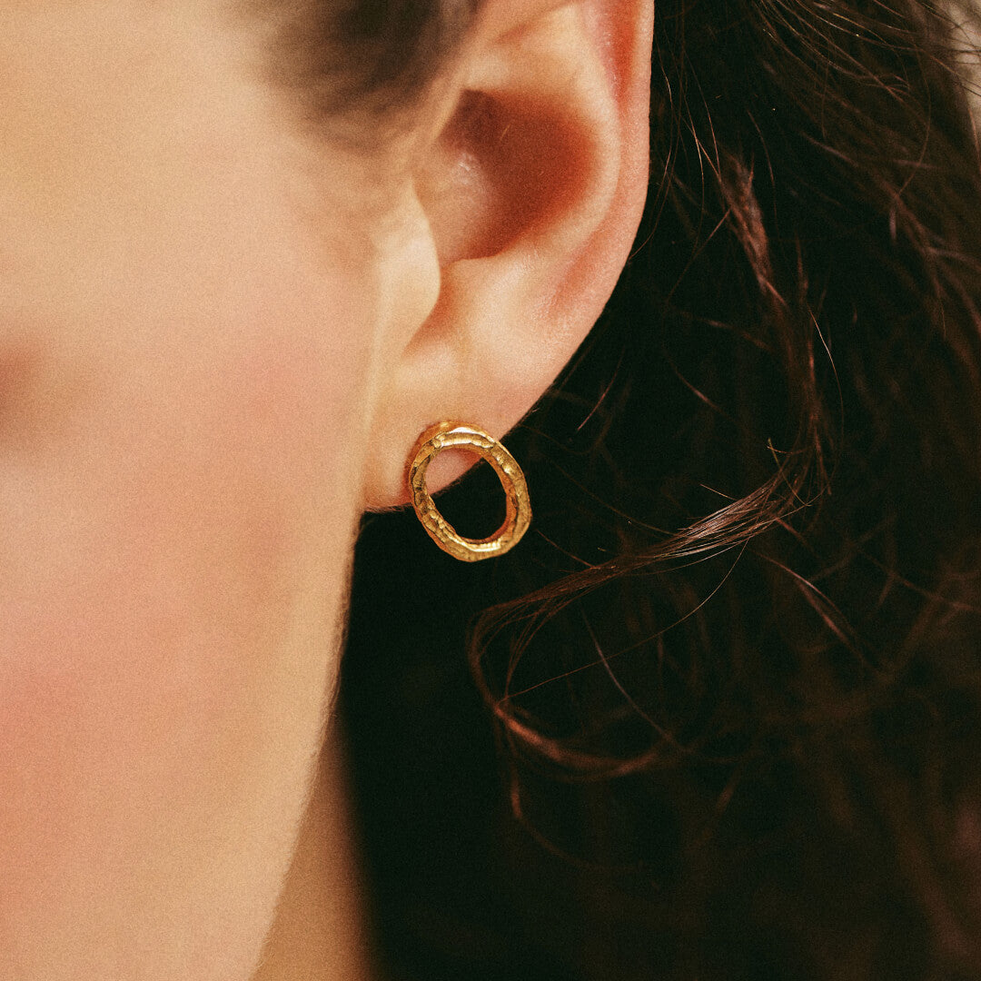 Boucles d'oreilles OLA 02 argent 925 plaqué or Sample Slow Jewelry