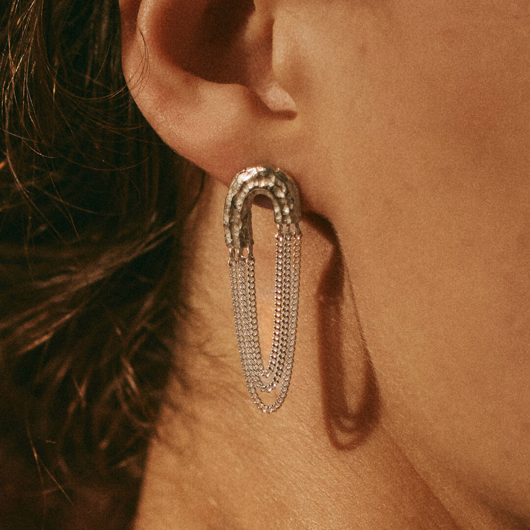 Boucles d'oreilles OLA 03 argent recyclé Sample Slow Jewelry