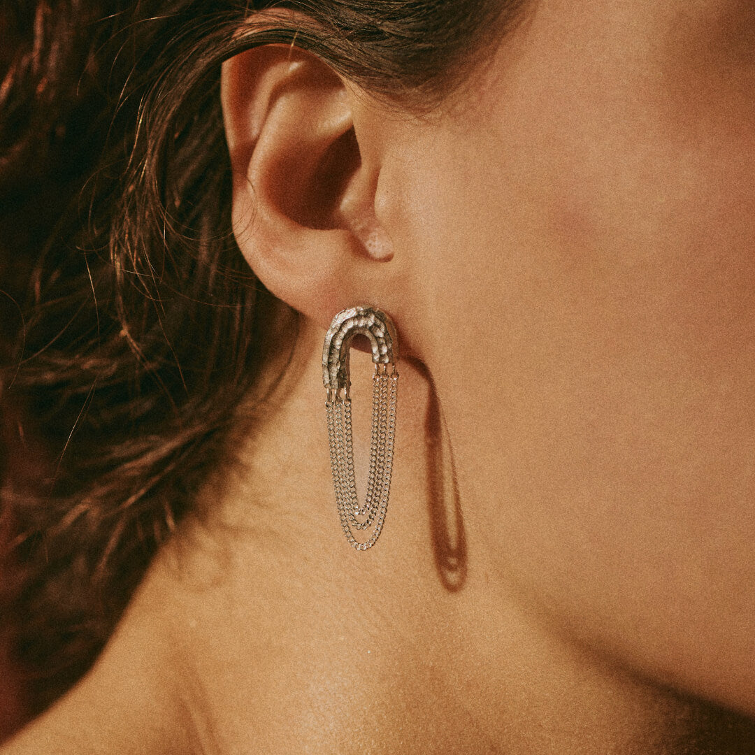 Boucles d'oreilles OLA 03 argent recyclé Sample Slow Jewelry