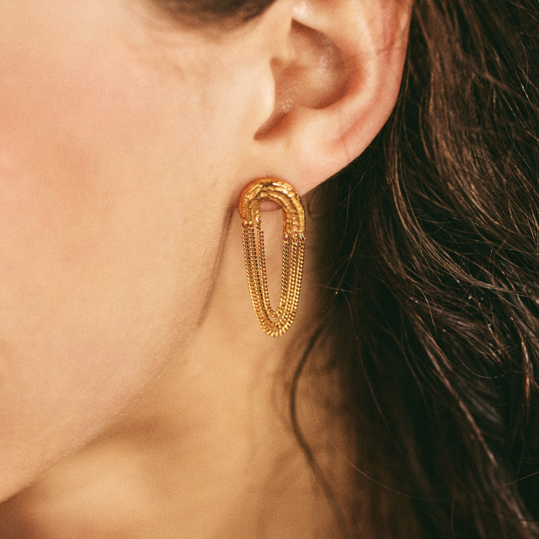 Boucles d'oreilles OLA 03 argent 925 plaqué or Sample Slow Jewelry