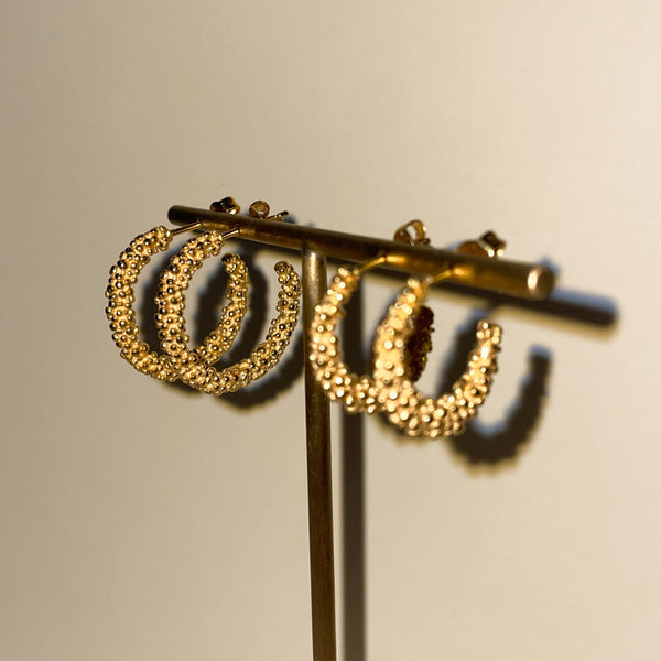 Créoles CORA 02 argent 925 plaqué or - Sample Slow Jewelry