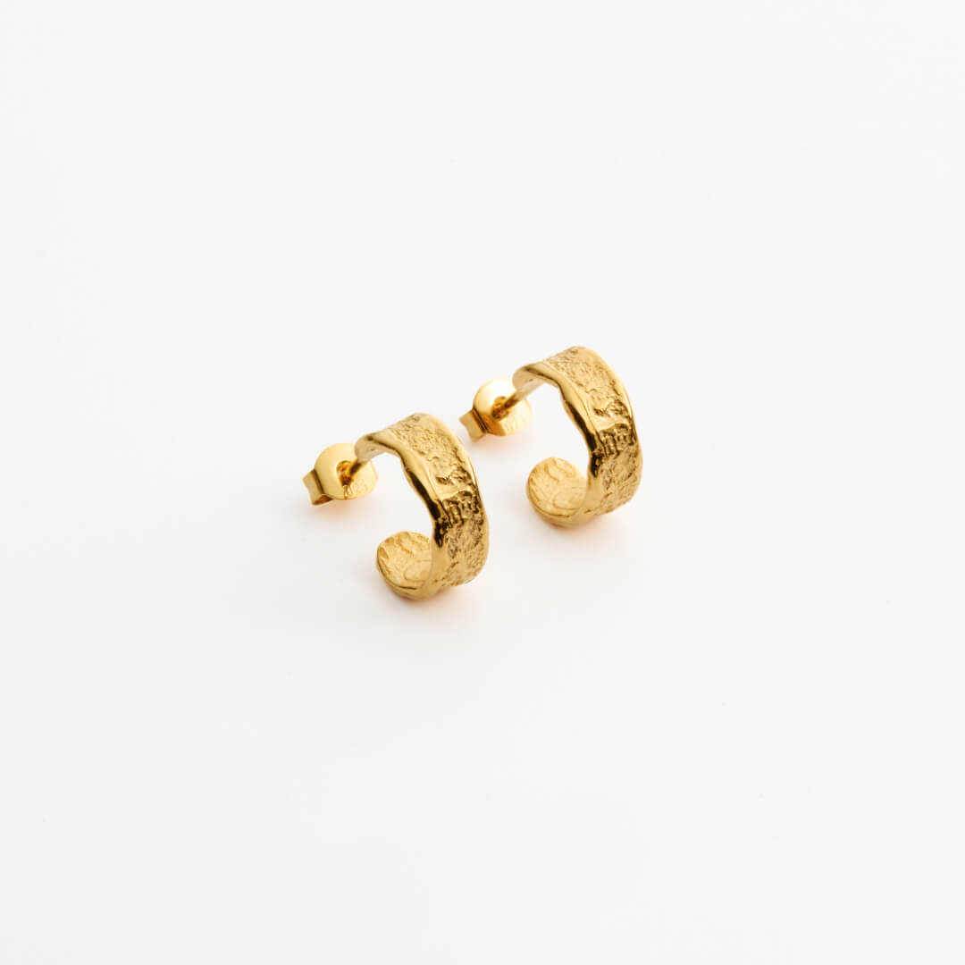 Créoles Mílos argent 925 recyclé plaqué or Sample Slow Jewelry