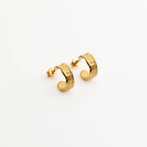 Créoles Mílos argent 925 recyclé plaqué or Sample Slow Jewelry