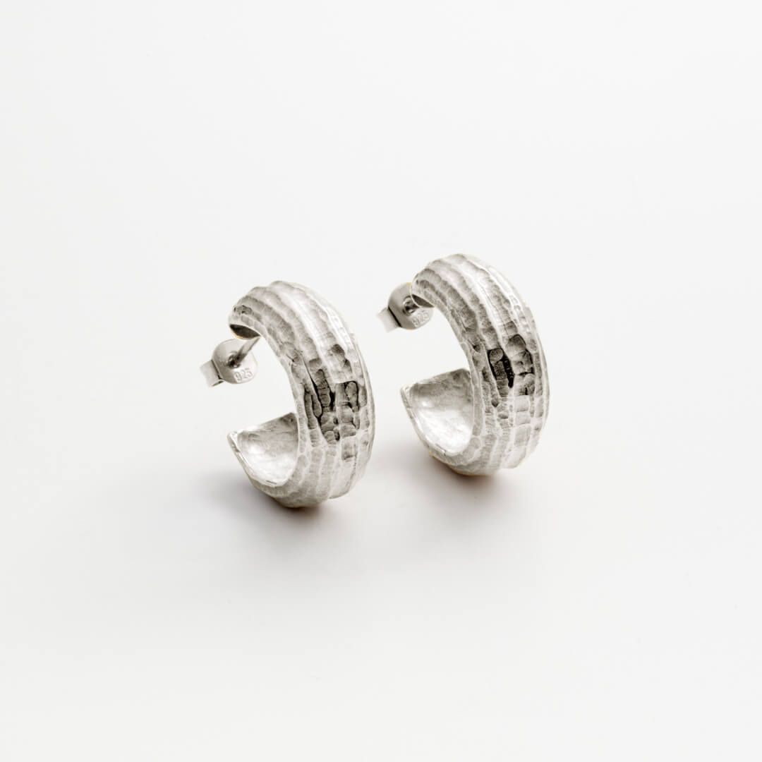 Créoles OLA 02 argent recyclé Sample Slow Jewelry