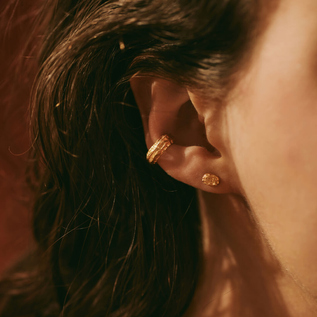 Earcuff OLA argent recyclé plaqué or Sample Slow Jewelry