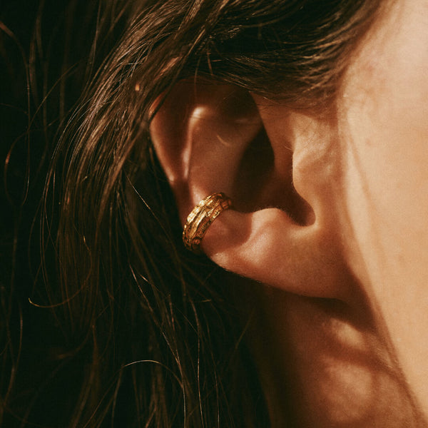 Earcuff OLA argent recyclé plaqué or Sample Slow Jewelry