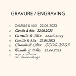 Typographies gravure engraving alliances Sample Slow Jewelry