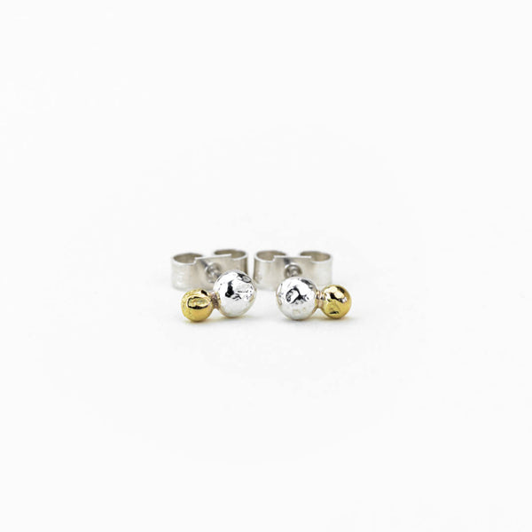 Boucles d’oreilles Nuggets x Dual Argent 925 et Or 18k Sample Slow Jewelry